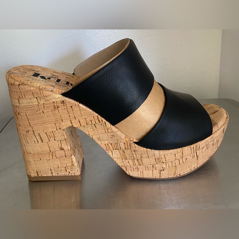 KORKS … WOMENS Black and Tan Platform Sandals